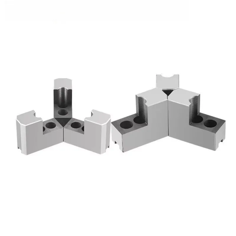 Hydraulic 3-jaw chuck L-type step heightened soft jaws 6/8/10 inch 120° pointed angle inner support
