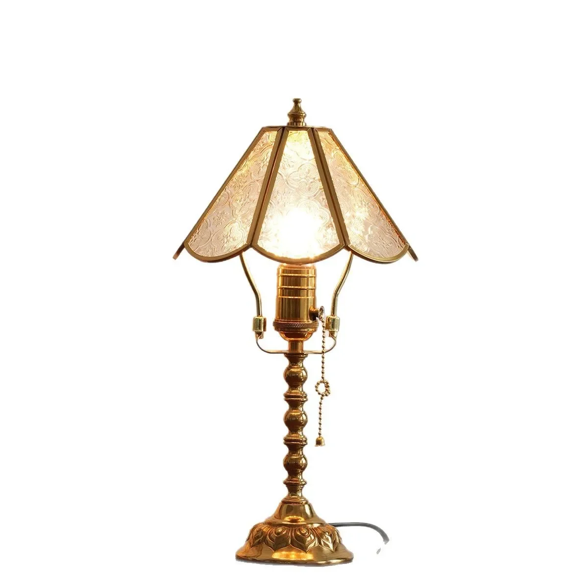 

Creative, brass, desk lamp, glass, lampshade, copper, base, French
