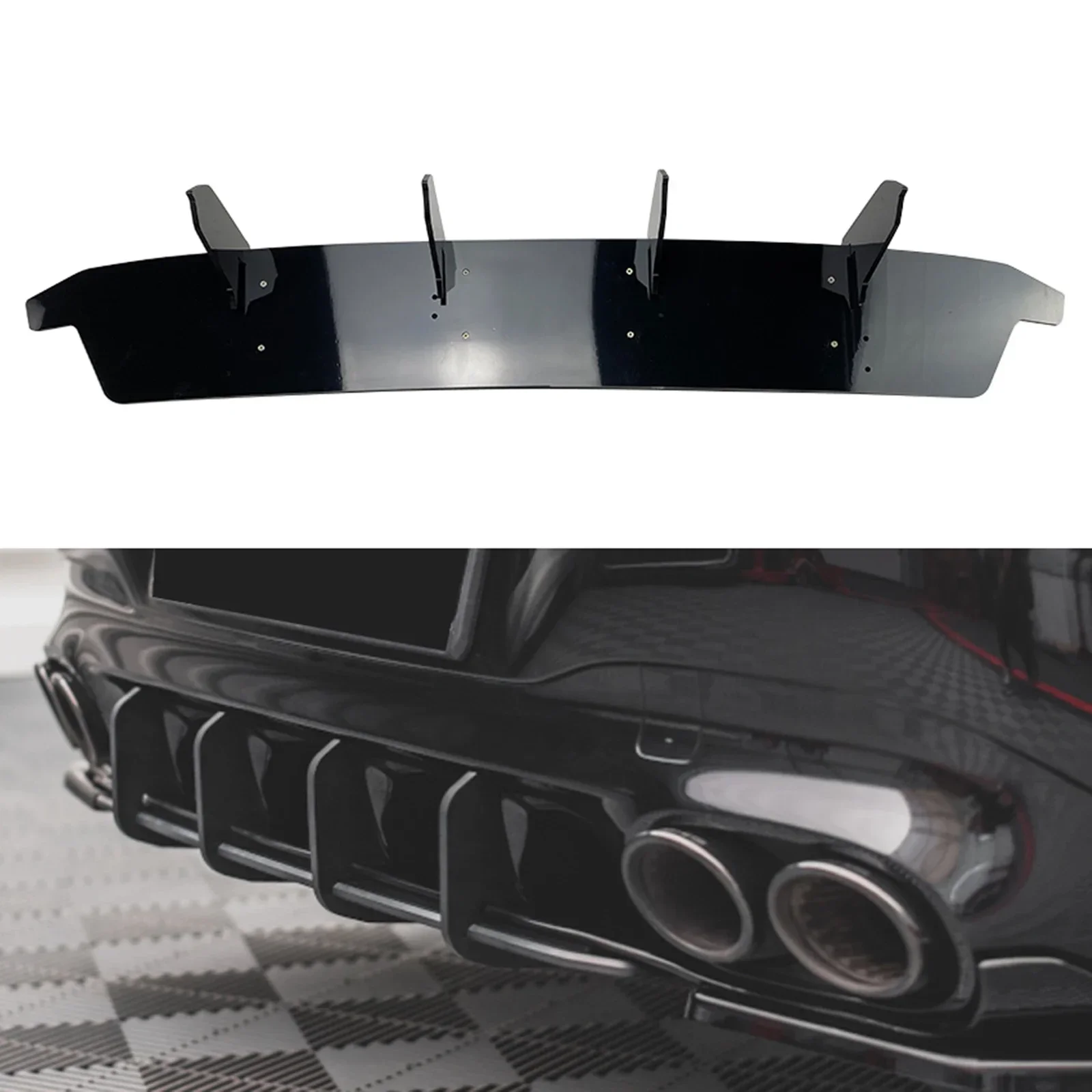 For Mercedes Benz 2020+ CLA Class C118 CLA35 CLA45 AMG ABS Rear Bumper Diffuser Spoiler Splitter Lip Body Kit