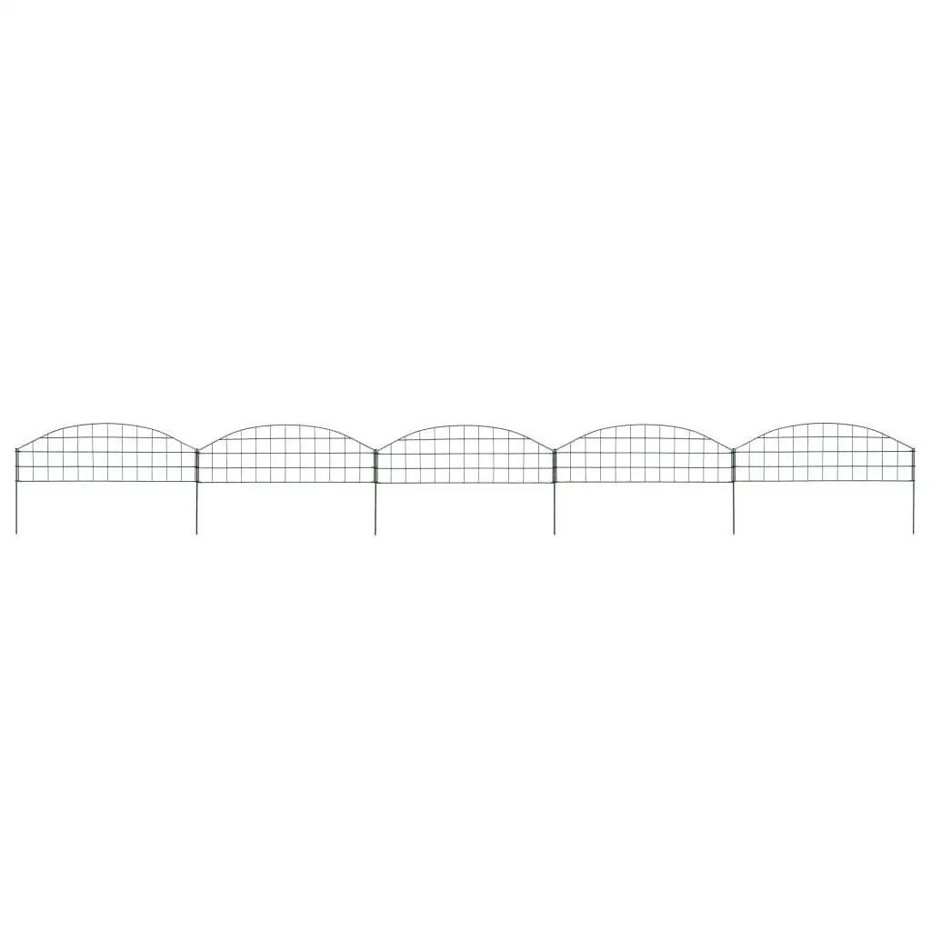 Green Arched Garden Fence Set 77.3 x 26 cm Outdoor Decor for Landscaping & Flower Beds