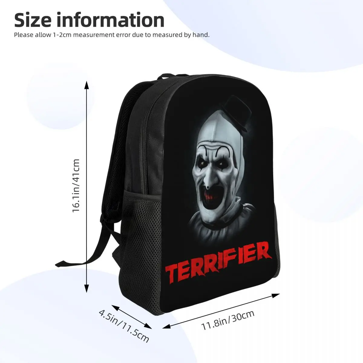 Horror Clown Halloween Film Terrifier Rucksack für Männer Frauen Schule College-Studenten Bücher tasche passt 15 Zoll Laptop-Taschen