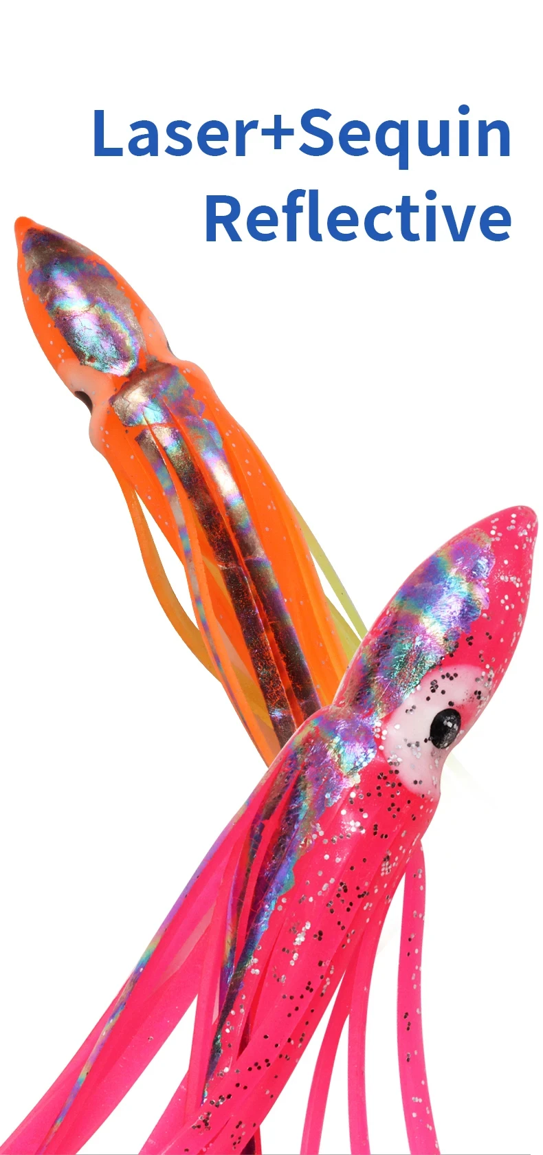 ZYZHE Weiche Oktopus-Köder 8/10/12CM Leuchtende Meeresfischerei-Köder Künstliche Tintenfisch-Simulation Köder für Bootsangeln Kunstköder – Detail 4