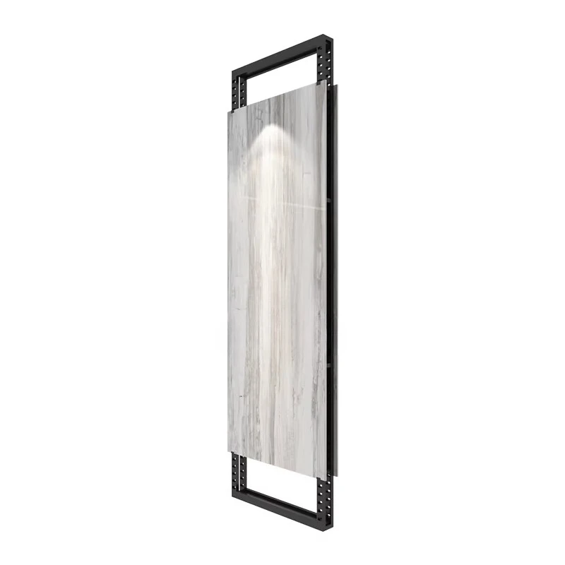 &c China Manufacturer Simple Metal Ceiling Floor Ceramic Tile Display Rack Wall Mounted Rotating Display Rack for Showroom