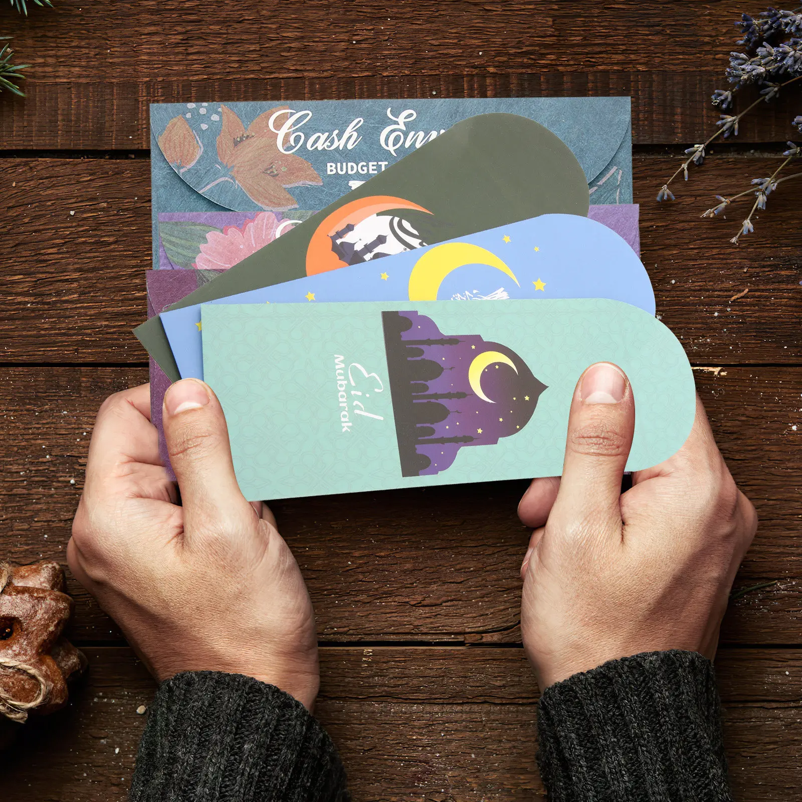 

18Pcs Eid Mubarak Envelopes Ramadan Paper Cash Gift Envelope Ramadan Party Invitation Cards Holder Eid Celebrations