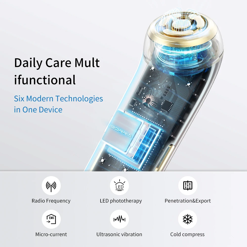 

Hot 6 in 1 Firming Luminous Ems RF Facial Lifting Skin Care Device Portable Handheld Electric Beauty Instrument