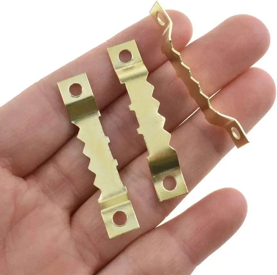 

40pcs Double Sided Serrated Hook with Flat Head Screw, Metal Straight Bar Hanging Photo Frame, Picture Frame Hook Accessories