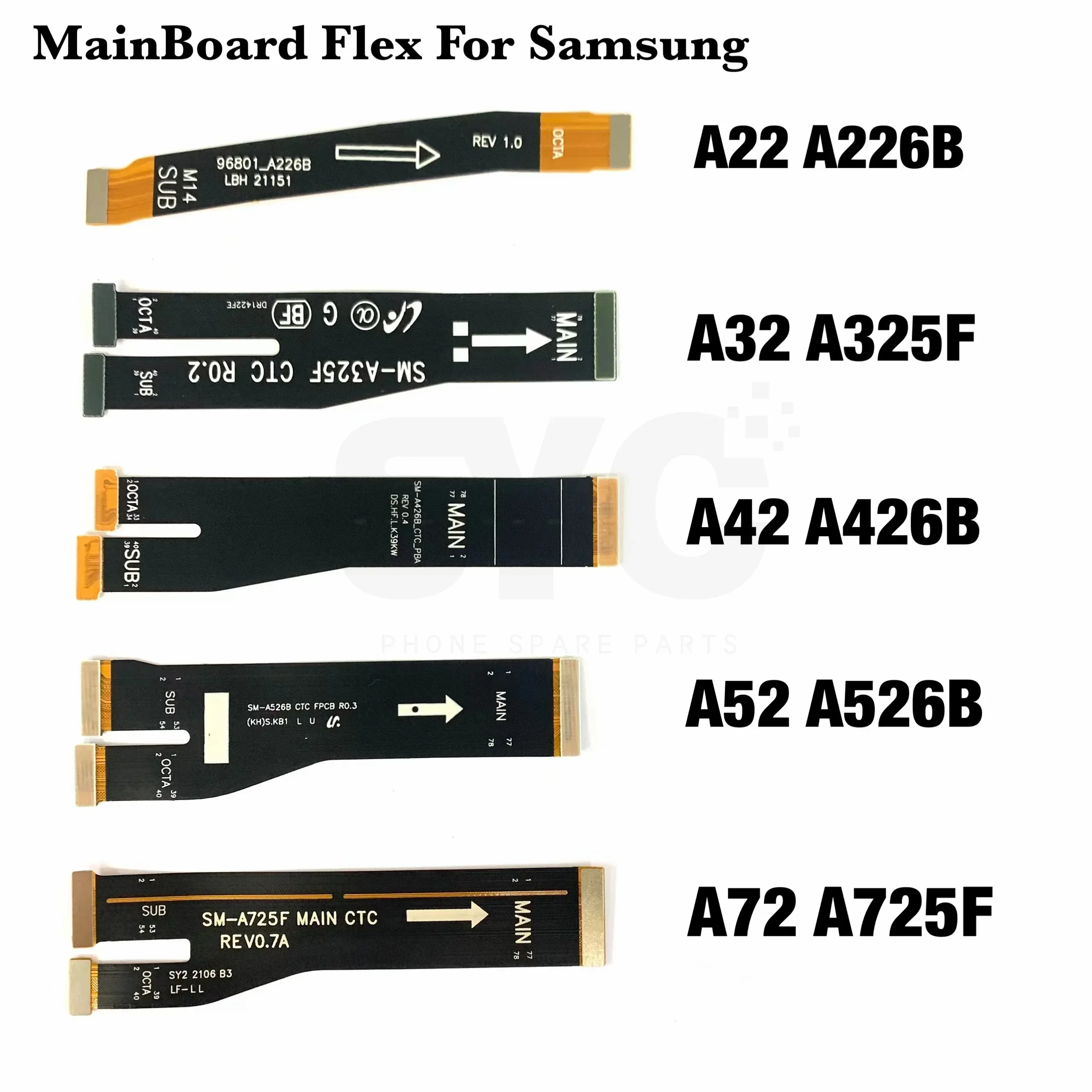 20Pcs Main Motherboard Flex Cable For Samsung A32 A325 A42 A426 A52 A526 A22 4G 5G A225F A72 Mainboard Flex Replacement parts