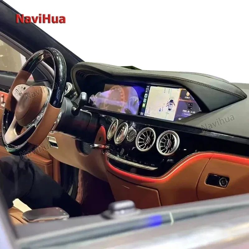 Navihua Car Interior Light AC Air Vent Cover LED Ambient Light for Mercedes Benz S Series W221 Upgraded to W222