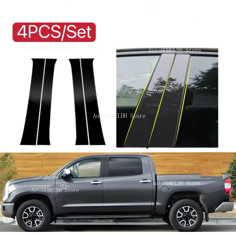 

Glossy Black Pillar Post Fit For Toyota Tacoma 2016 2017 2018 2019 2020 2021 2022 2023 Window Column BC Trim Sticker Cover