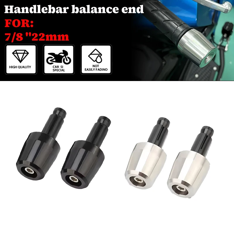 Motorcycle Handlebar Gear in Stainless Steel, Balance Plug, Handlebar End Grips, Slider, Applicable to All 7/8