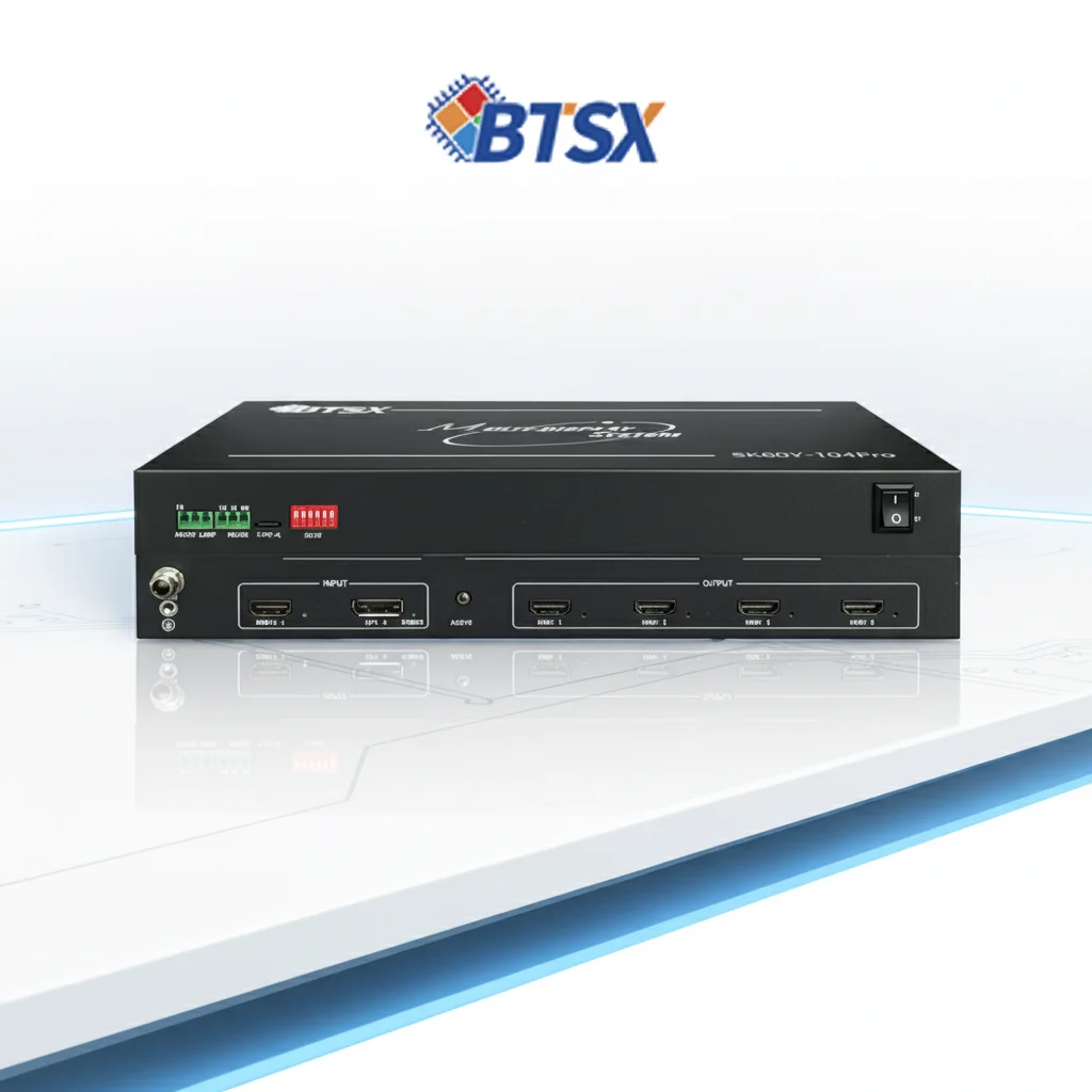 

BIT-MSE-8K60Y-104Pro LCD LED Multi-Screen Expander 4-Port 4K60 8K /DP Input Video Switcher with 2x1/3x1/4x1/2x2 Outputs