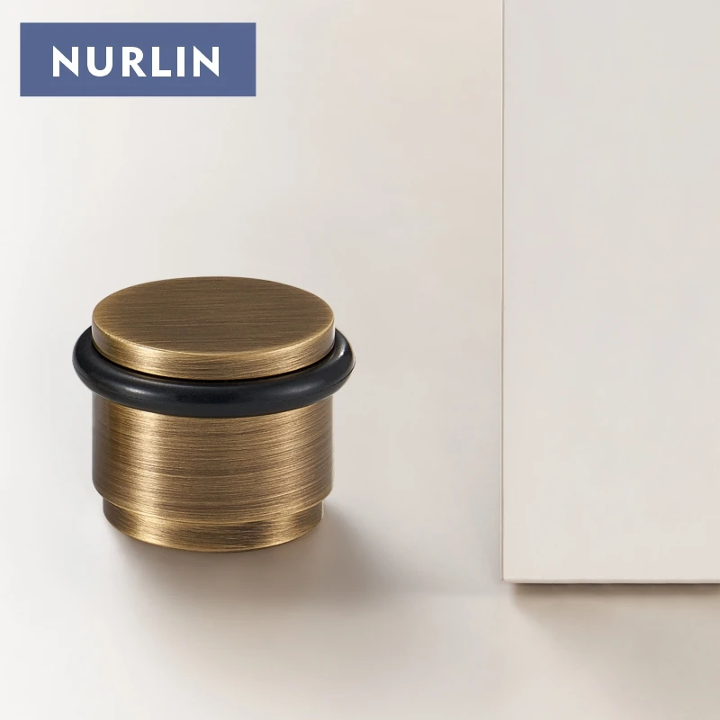 Nurlin Brass Sturdy New Structure Plain Door Stopper For Bathroom Indoor And Outdoor Gates Matte Gold Antique Bronze Nickel