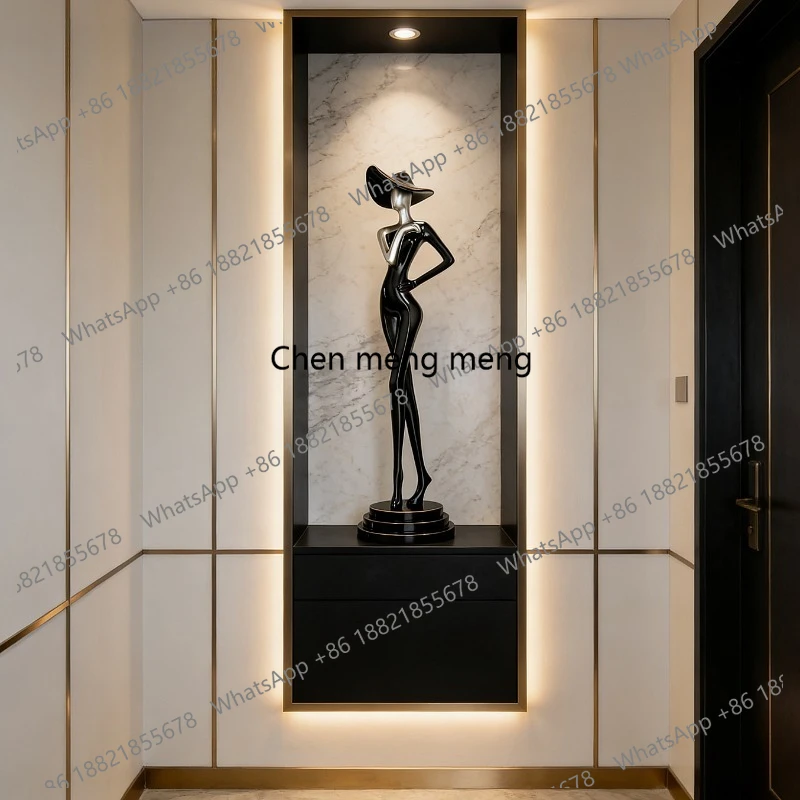 Artistic figure shape vertical ornament slender, living room crafts, Italian minimalist decoration