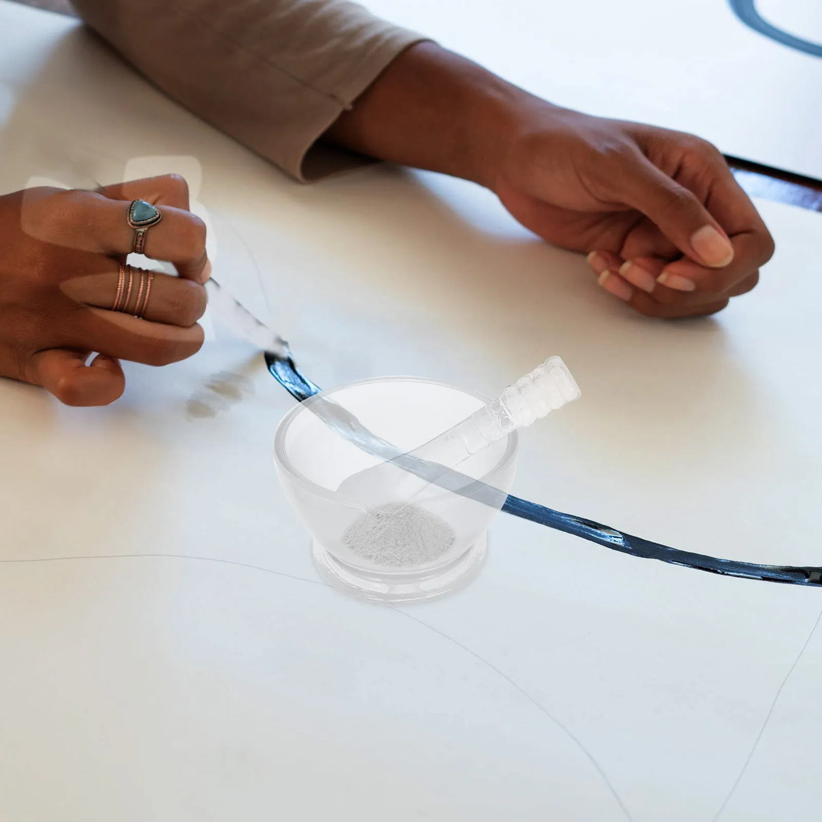 1Set Glass Pigment Pestle Grinder Manual Paint Grinding Bowl Kit Artist Use Tool Pigment Grinding Tool Paint Pestle