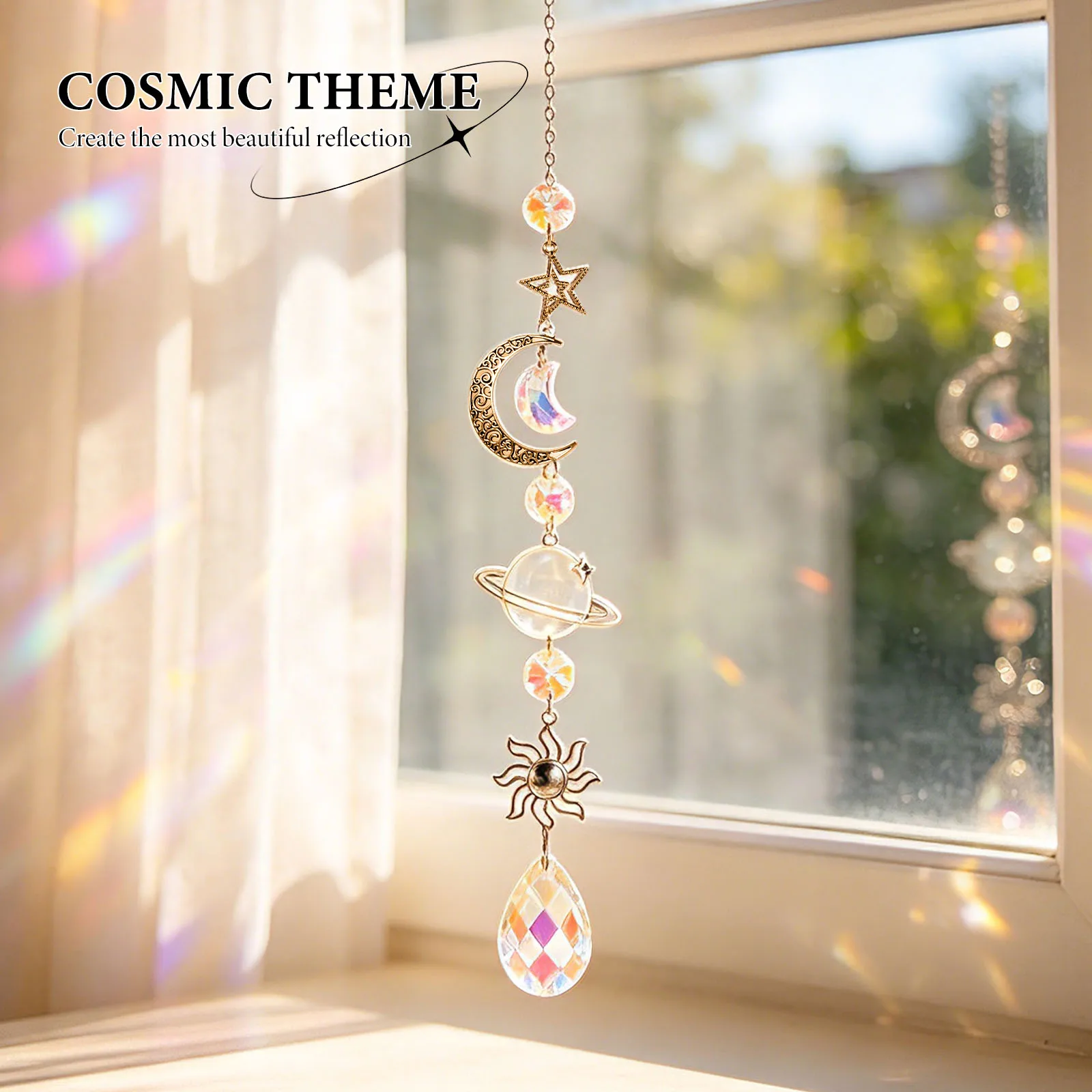 Colorful Suncatcher Decoration Imitation Crystal Pendant Decorative Window Hanging Sun Catcher Ornament  for Home Garden Party