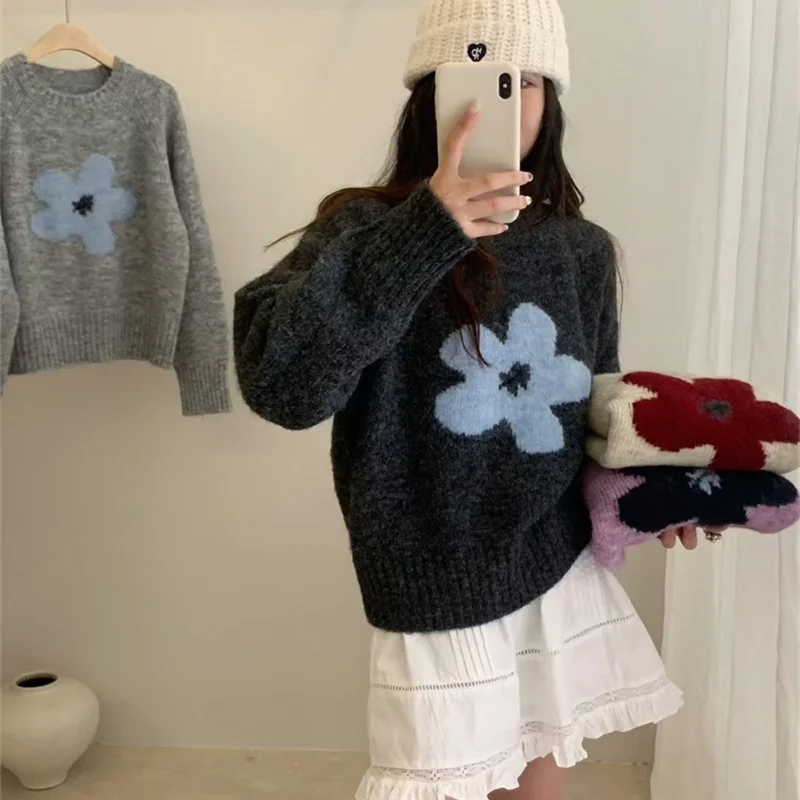 

Daliang Knitted Sweater No Pilling Base Layer Top High End Women's Faion Ultra ort Length Long Sve round Ne Pullover