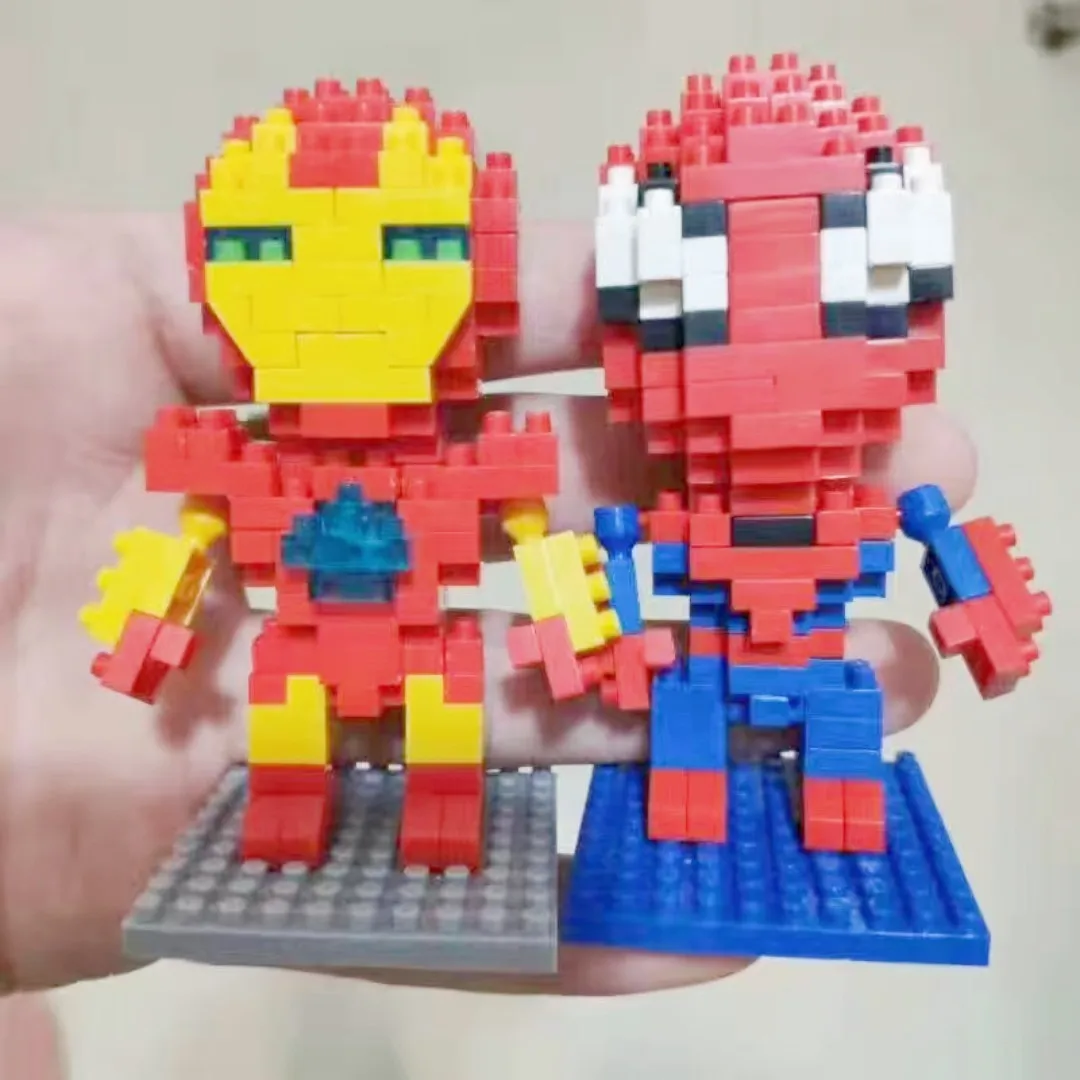 Disney Building Blocks Avengers Micro Diamond piccole particelle assemblate Building Blocks Iron Man Spider Toy blocchi di costruzione fai da te