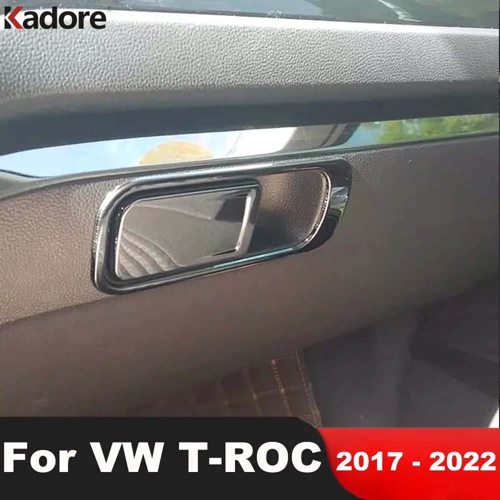 

Car Glove Storage Box Handle Cover Trim For Volkswagen VW T-Roc TROC 2017 2018 2019 2020 2021 2022 Steel Interior Aceessories