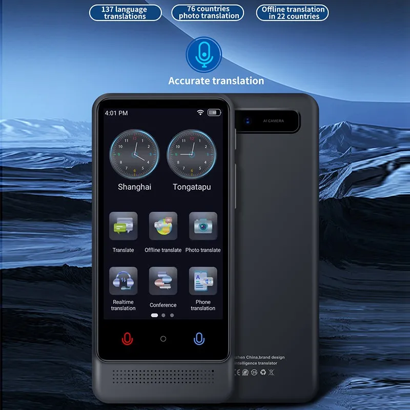 AI Chatgpt Android Portable Translators Multilingual Online Offline Translation Support BT WIFI Real-time Smart Translator M12
