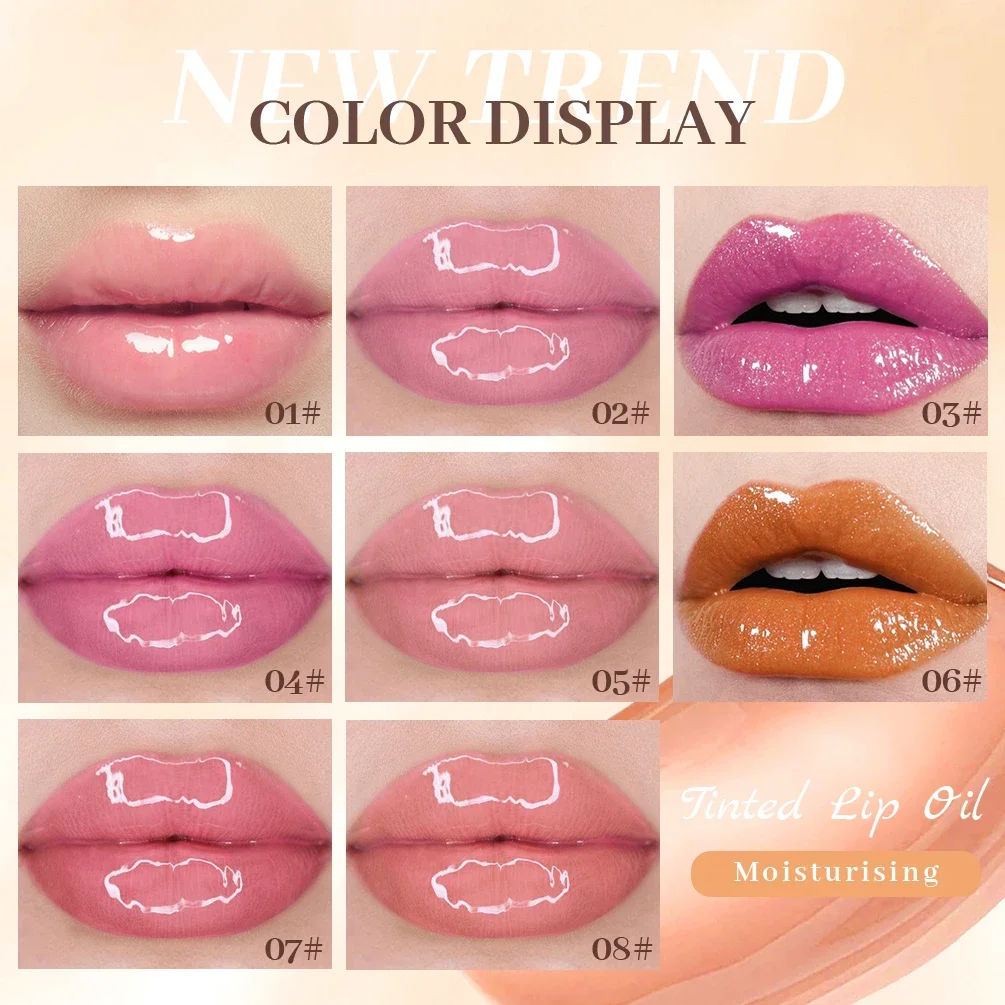 Mirror Water Light Lip Glaze Long Lasting Transparent Lip Plumper Oil Sexy Lip Gloss Jelly Glass Clear Lip Tint Makeup Sets