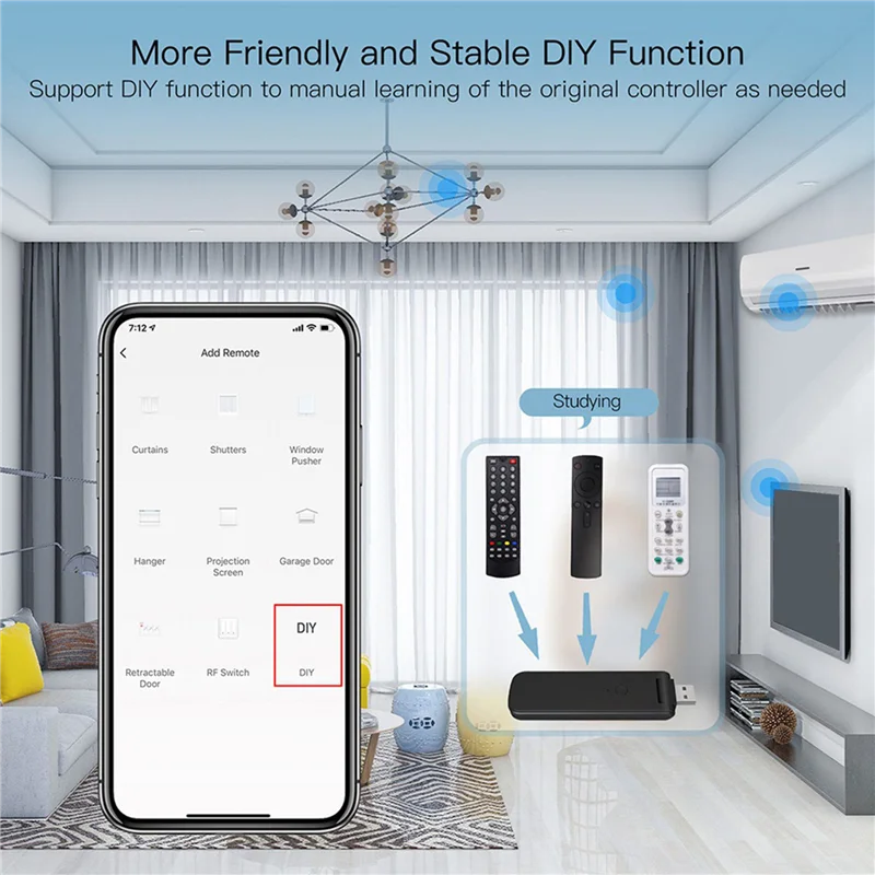 3X Tuya Smart RF IR التحكم عن بعد واي فاي USB الطاقة المنزل الذكي لمكيف الهواء التلفزيون التلفزيون دعم اليكسا ، جوجل Home-Y47A