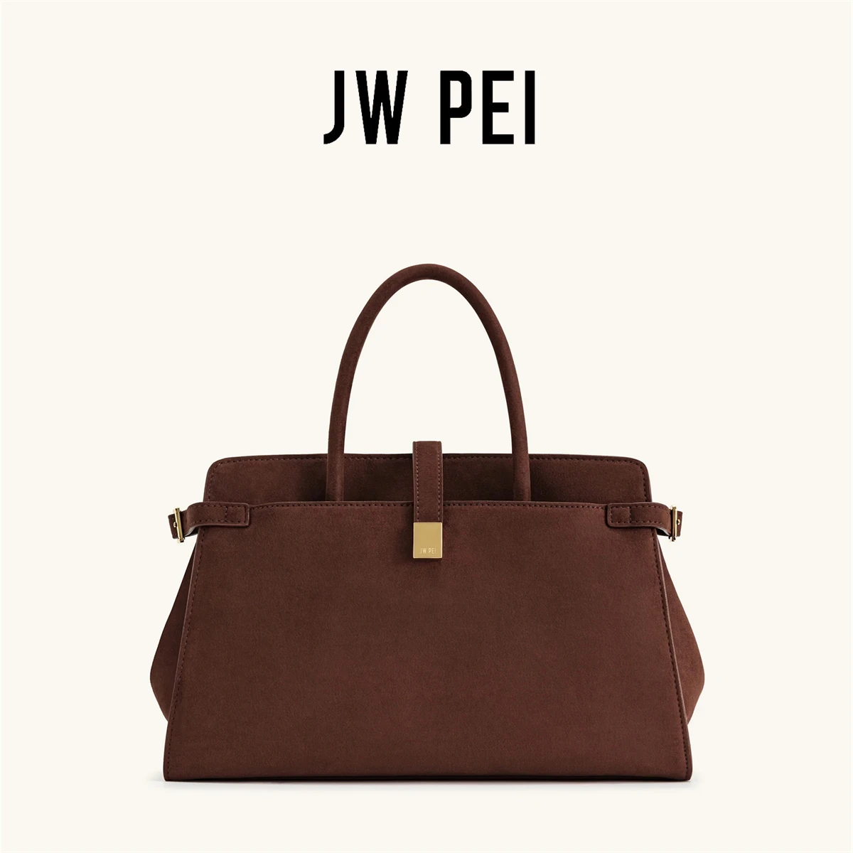 

JW PEI Saige Faux Suede Briefcase, Retro Multi-Functional Crossbody Bag for Women, Large Capacity Commuter & Work Tote Bag