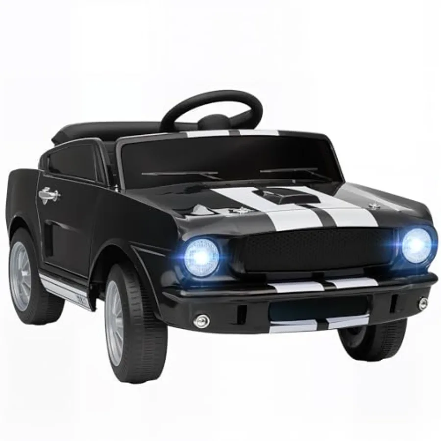 

Licensed Shelby GT 350 Ride On Car 12V Battery Powered Electric Car with Remote Control Rear Suspension Adjustable Speed MP3 S