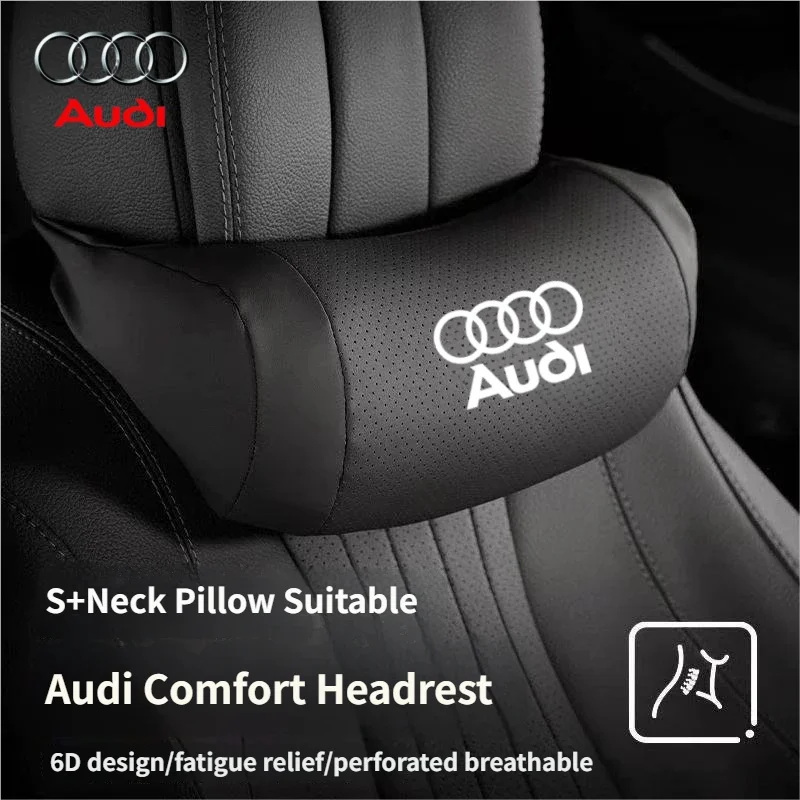 

Suitable for Audi A1 A3 A4 A5 A6 A7 Q2 Q3 Q5 Q7 Tt Car Leather Headrest Universal Car Interior Supplies Seat Protect Neck Pillow