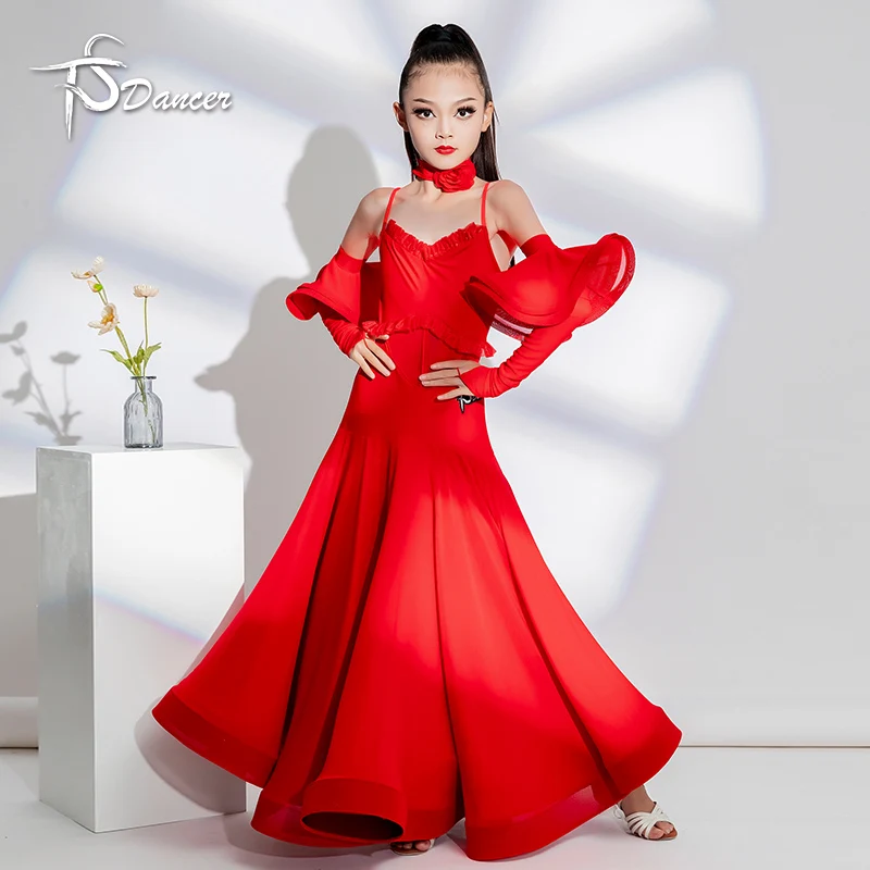 Sukienka do tańca latynoamerykańskiego, sukienka do tańca towarzyskiego z frędzlami, kostium do cha cha dla dziewczynki, sukienka z frędzlami do flamenco i tanga, profesjonalny kostium taneczny.