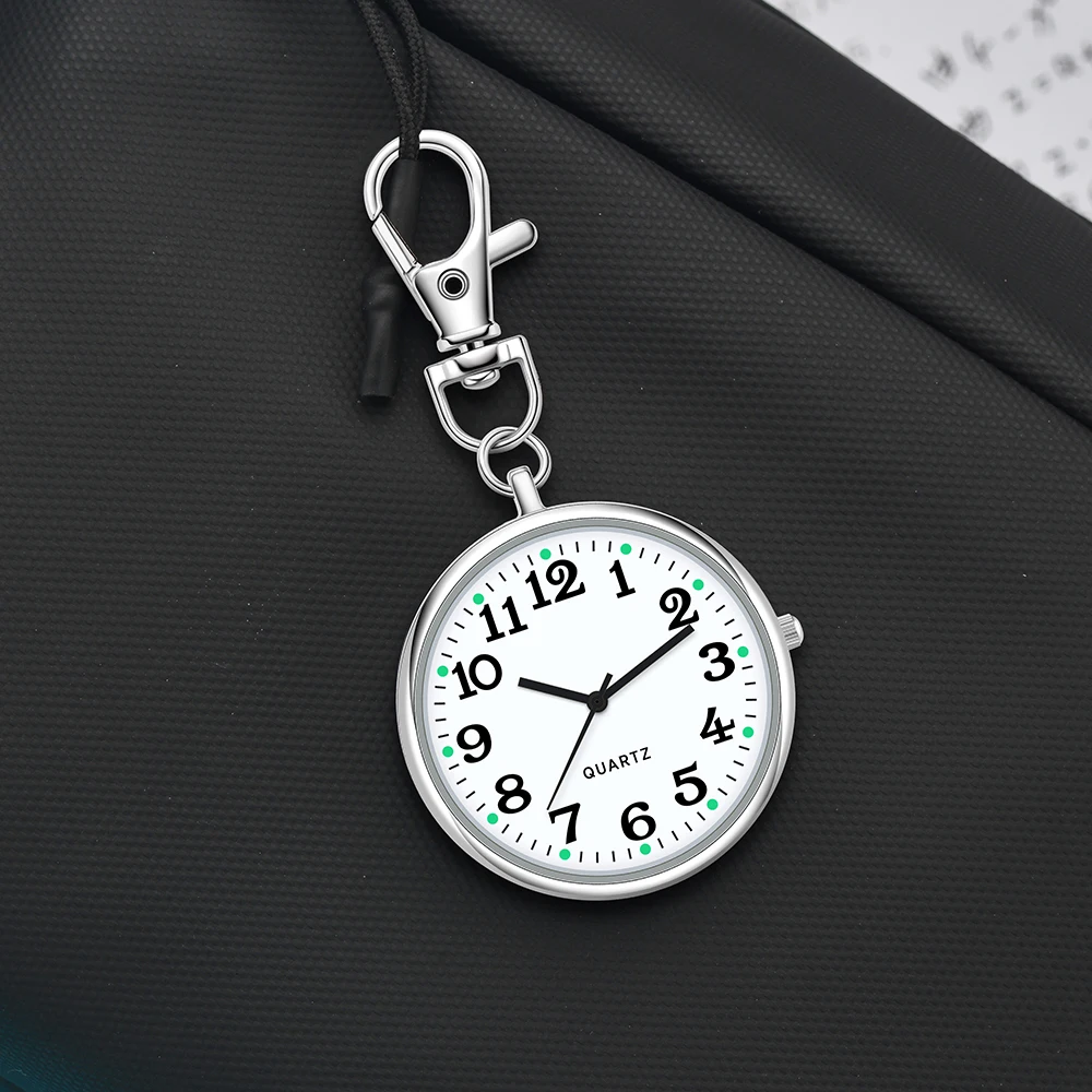 New Luminous Quartz Pocket Watch Men Women Keychain Clock With Battery Fashion Nurse Watch Vintage Student Doctor Pocket Watch