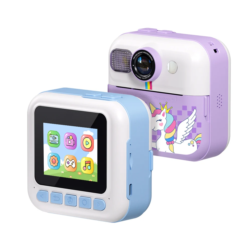Kids Mini Instant Print Camera 2.4 Inch Screen Children Camera 48MP 1080P Video Photo Printing Camera for Girls Boys Aged 3-12