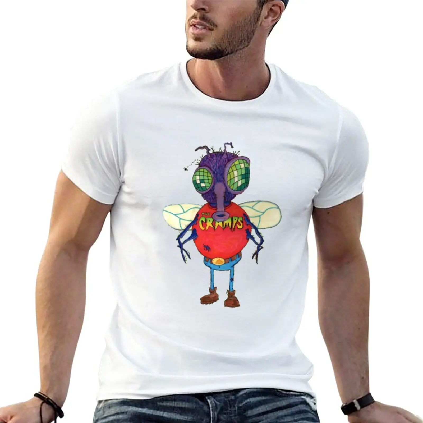 

New Just a human fly - The Cramps T-Shirt Tee shirt Short sleeve cute tops plain black t shirts men