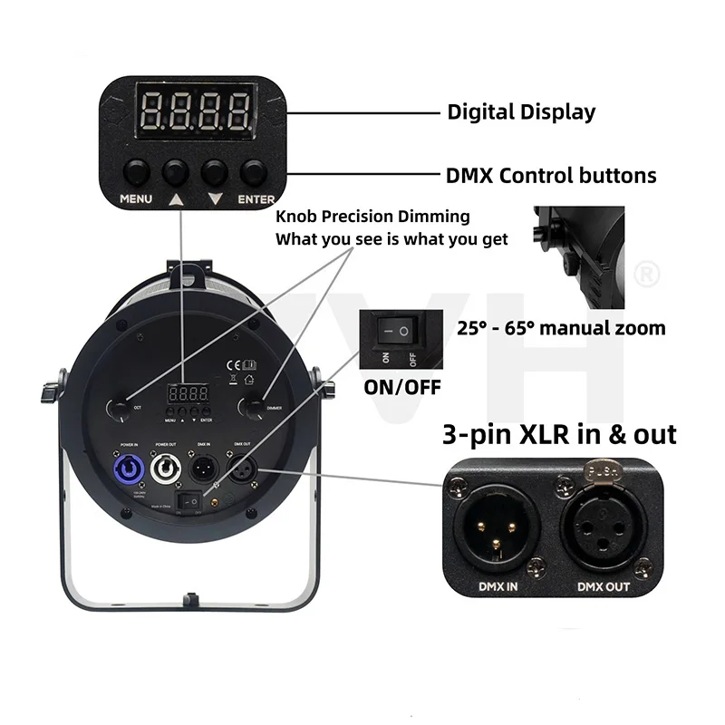 LED 200W Fresnel Spot Light with Zoom for Theatre Studio DMX512 LED Light Stage Lighting Equipment Cold Warm White Spotlights