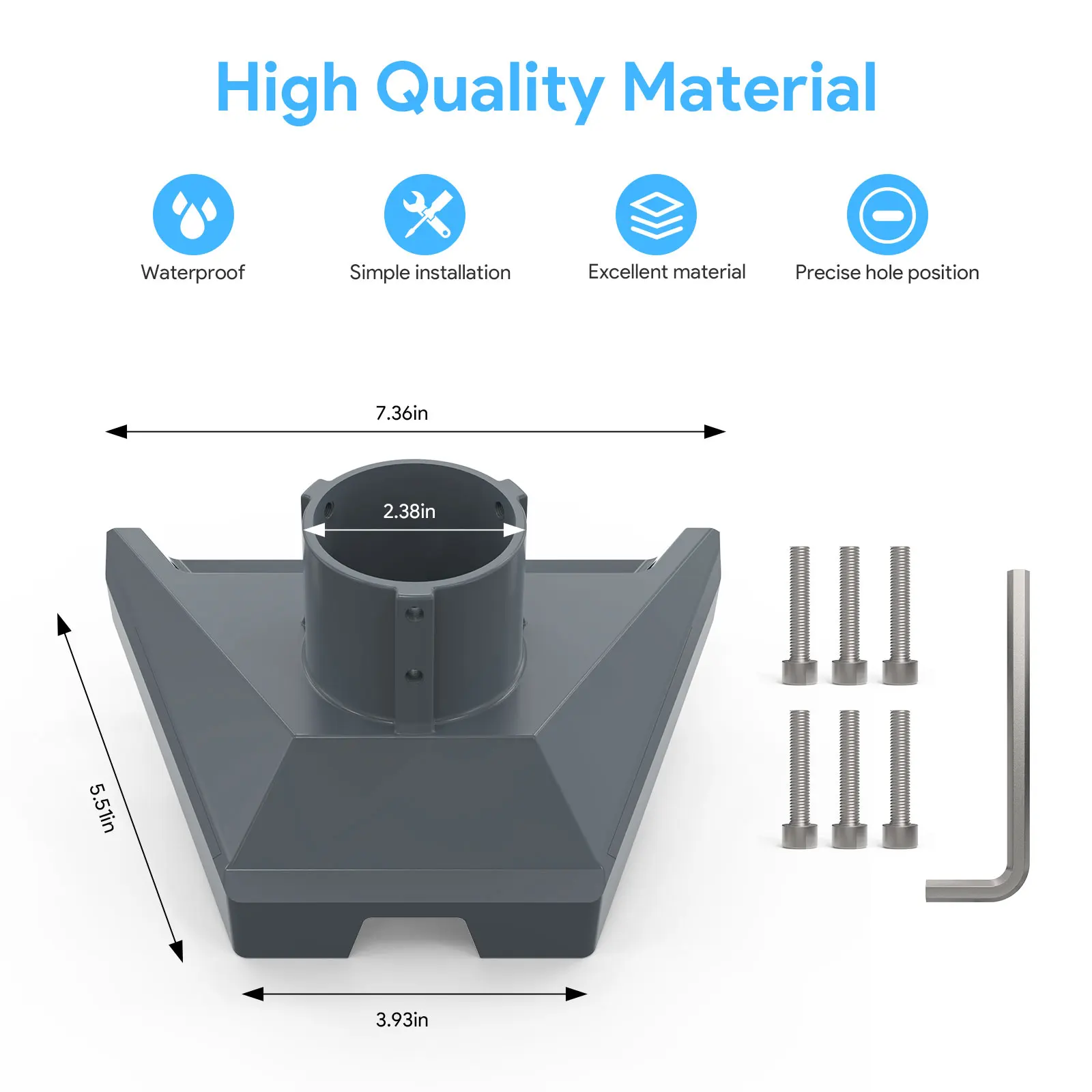 EDUP Starlink Gen 3 Pipe Adapter Aluminum Bracket Adapter Premium Starlink Pole Mounting Kit for Starlink V3 Kickstand Dishy