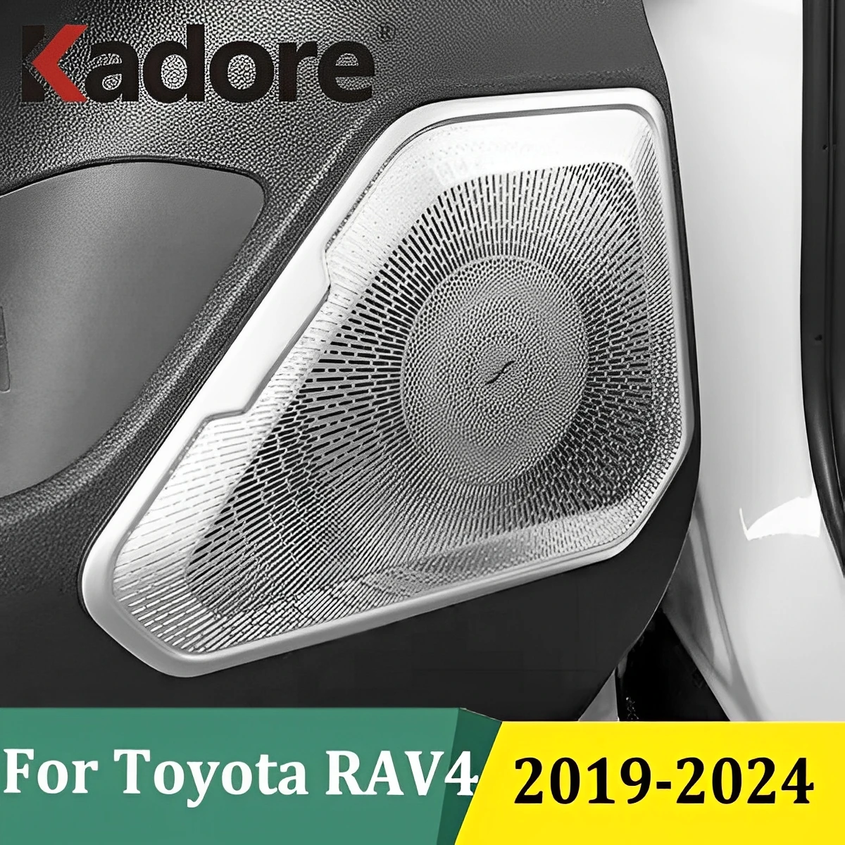 

For Toyota RAV4 RAV 4 2019 2020 2021 2022 2023 2024 Car Side Door Audio Speaker Cover Trim Stainless Steel Interior Accessoeries