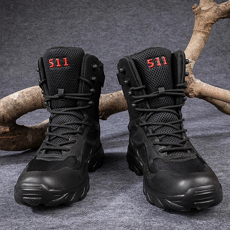 XIANGGUAN 2025 men Sports Tactical Boots Outdoor High top Hiking Shoes men Military boots Wear-Resistant Camping Sneakers women