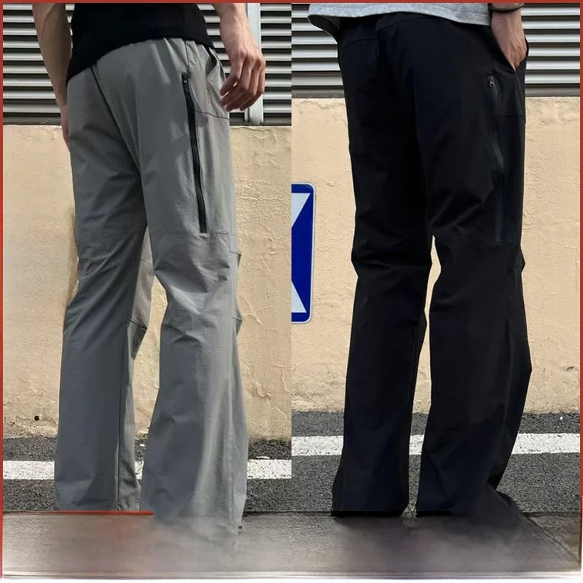 

Новые летние мужские функциональные брюки Qui Dry с прямыми штанинами для скалолазания на открытом воздухе, повседневные брюки, модные черные белые брюки