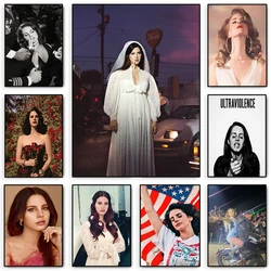 Popular Singer Lana Del Rey Poster Classic Music Album Covers Canvas Painting Wall Art Pictures Club Room Home Decor Gift