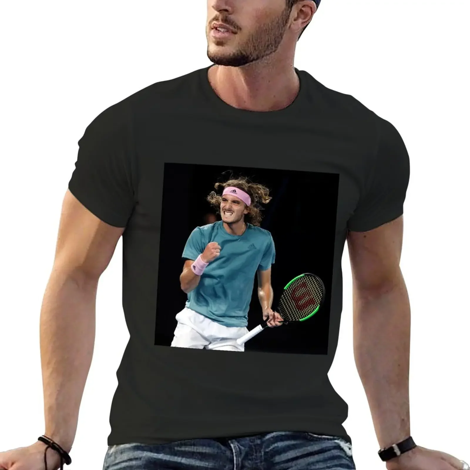 Stefanos Tsitsipas #2 T-Shirt oversized shirts graphic tees heavy weight t shirts for men