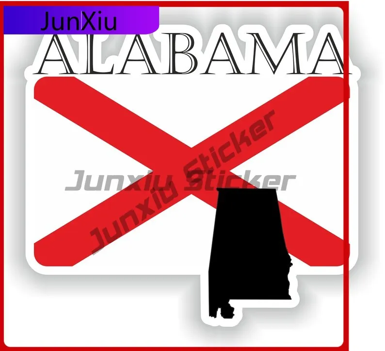 Alabama America Flag Map Contour Emblem Stickers Accessories Bumper Vinyl Decals Graphic Funny Refit Decoration For Suv Window