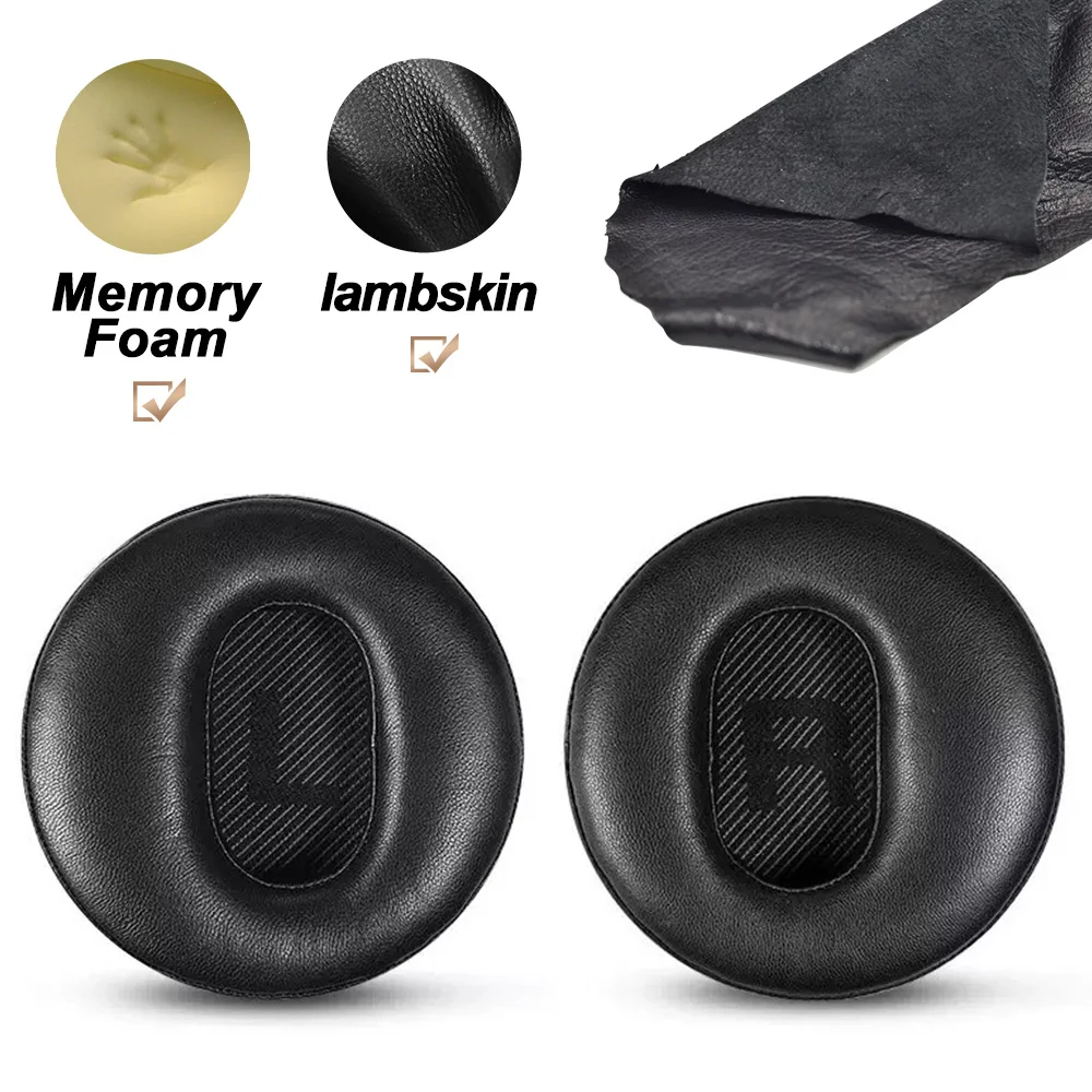 بطانة للأذن بزاوية Denon AH-D2000 D5000 D7000 AH-D5200 AH-D7200 AH-D9200 سماعات الأدمة من جلد الغنم أغطية الذاكرة الإسفنج