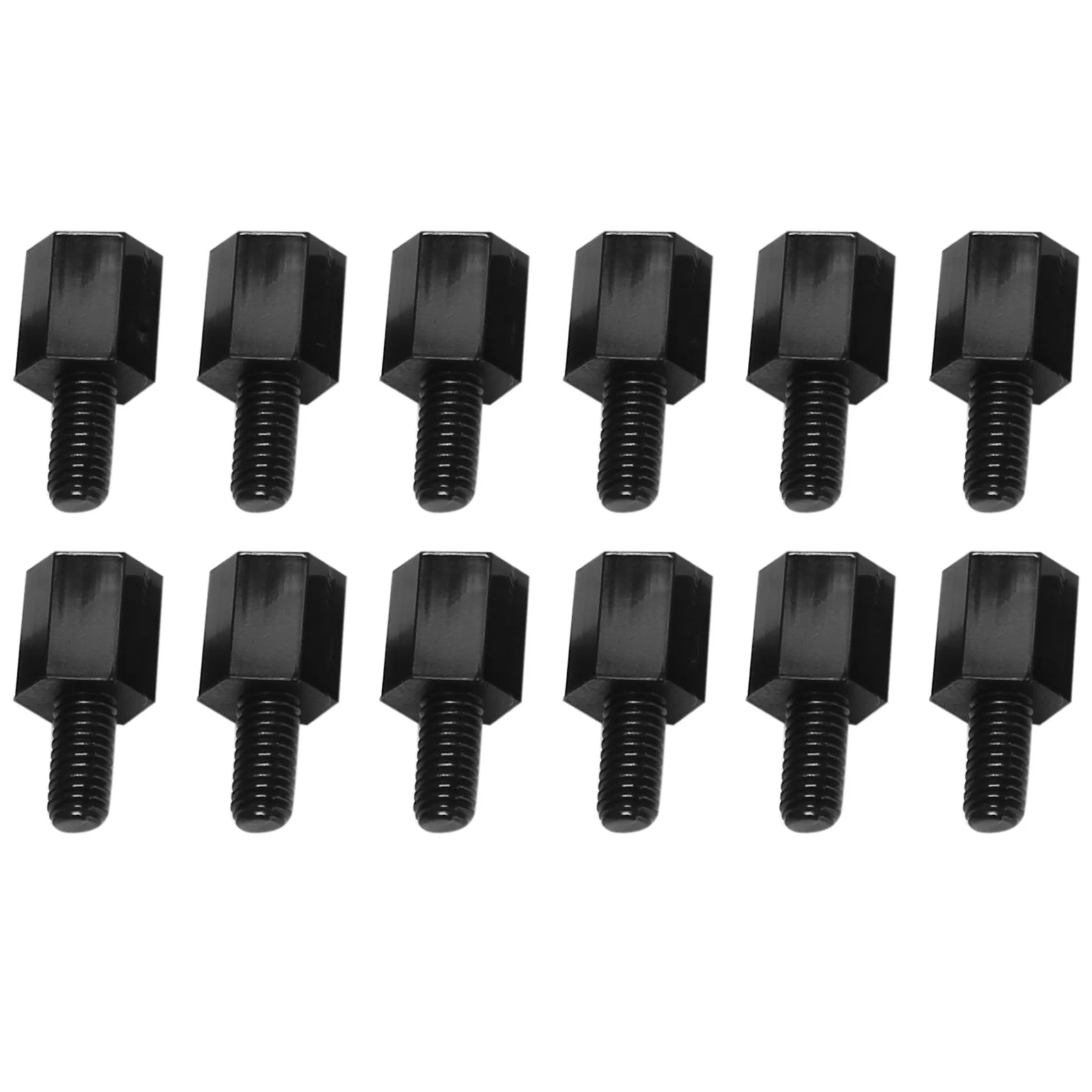 

100x Motherboard Nylon Hex Standoff Threaded Spacer M3 Thread 6+6mm Black