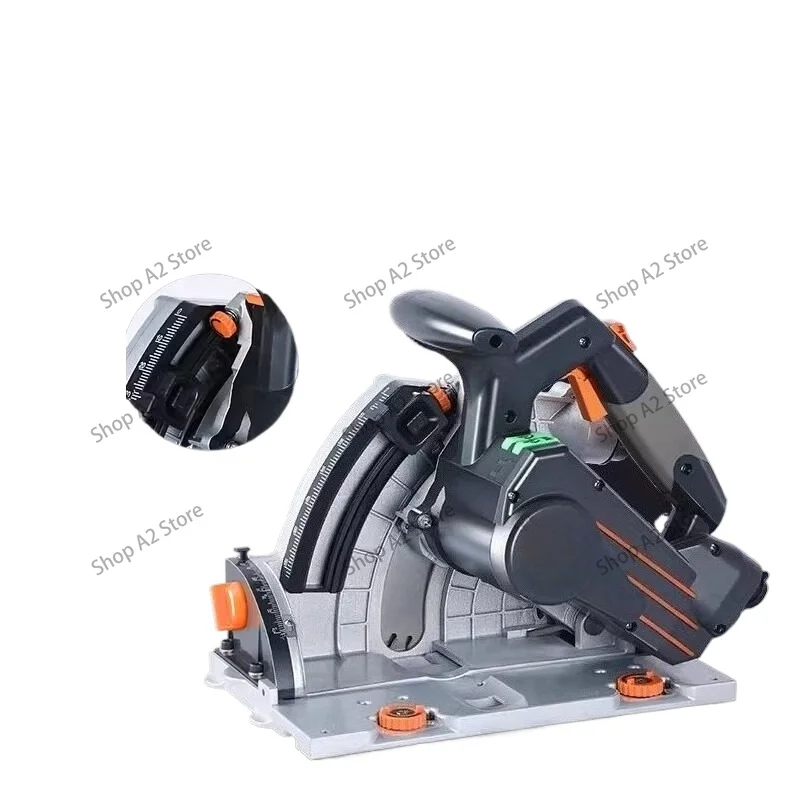 SJ‑60 Brushless Track Saw 2000W Circular Saw Rail Guide, 2Pcs 1.4m Aluminum Alloy Woodworking Guide Rail, 220V