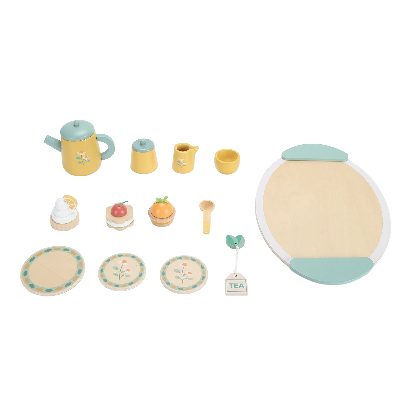 wooden-tea-party-set-for-little-girls-enhance-social-skills-simulated-toddlers-wooden-teapot-tea-cup-set-with-dessert