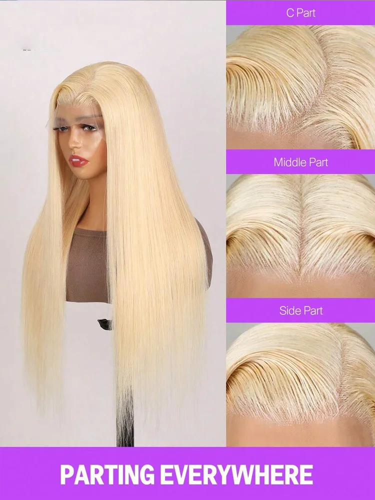 شقراء مستقيم 100% شعر بشري لعذراء 13x4 الدانتيل شعر مستعار أمامي قبل قطعها شعري عذراء الشعر شعر مستعار طبيعي للنساء