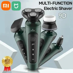 Xiaomi 4 em 1 barbeador elétrico para homens à prova dwaterproof água molhado seco uso recarregável aparador elétrico navalha bateria rotativa máquina de barbear