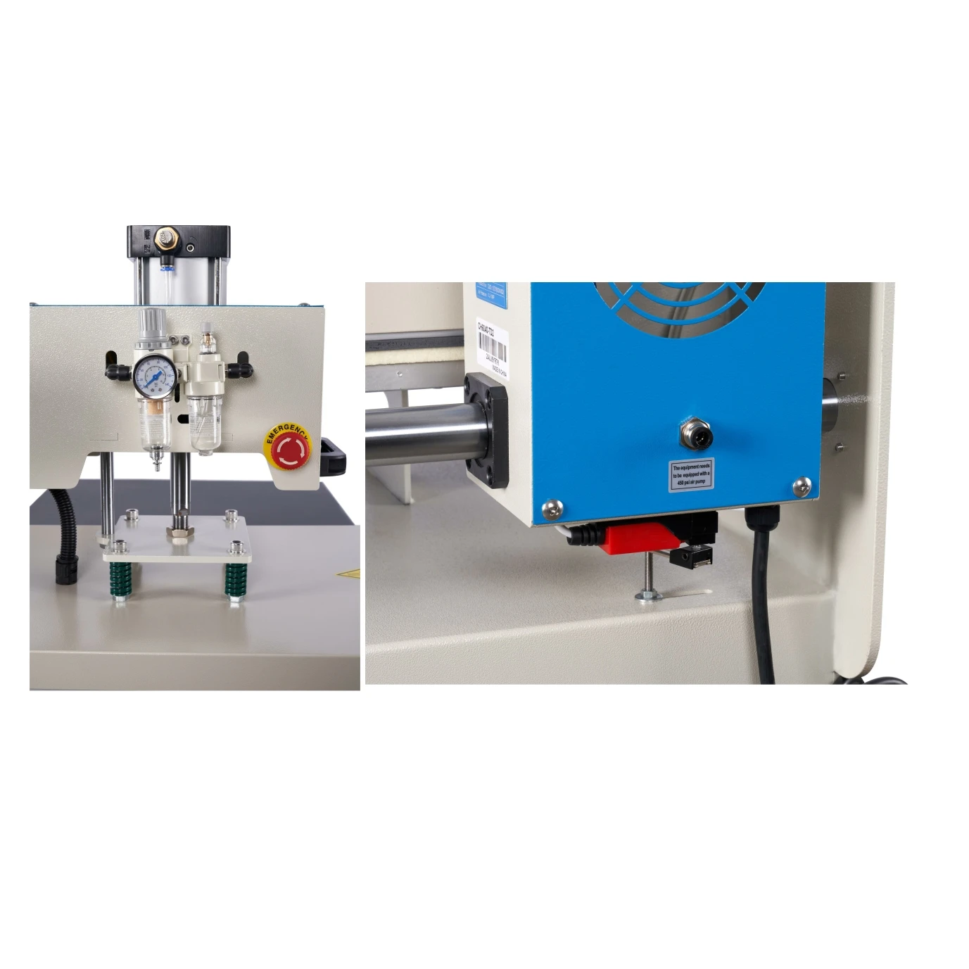 آلة نقل الضغط الحراري الهوائية شبه الأوتوماتيكية ذات المحطة المزدوجة والانزلاق 40 × 60 سم للملابس