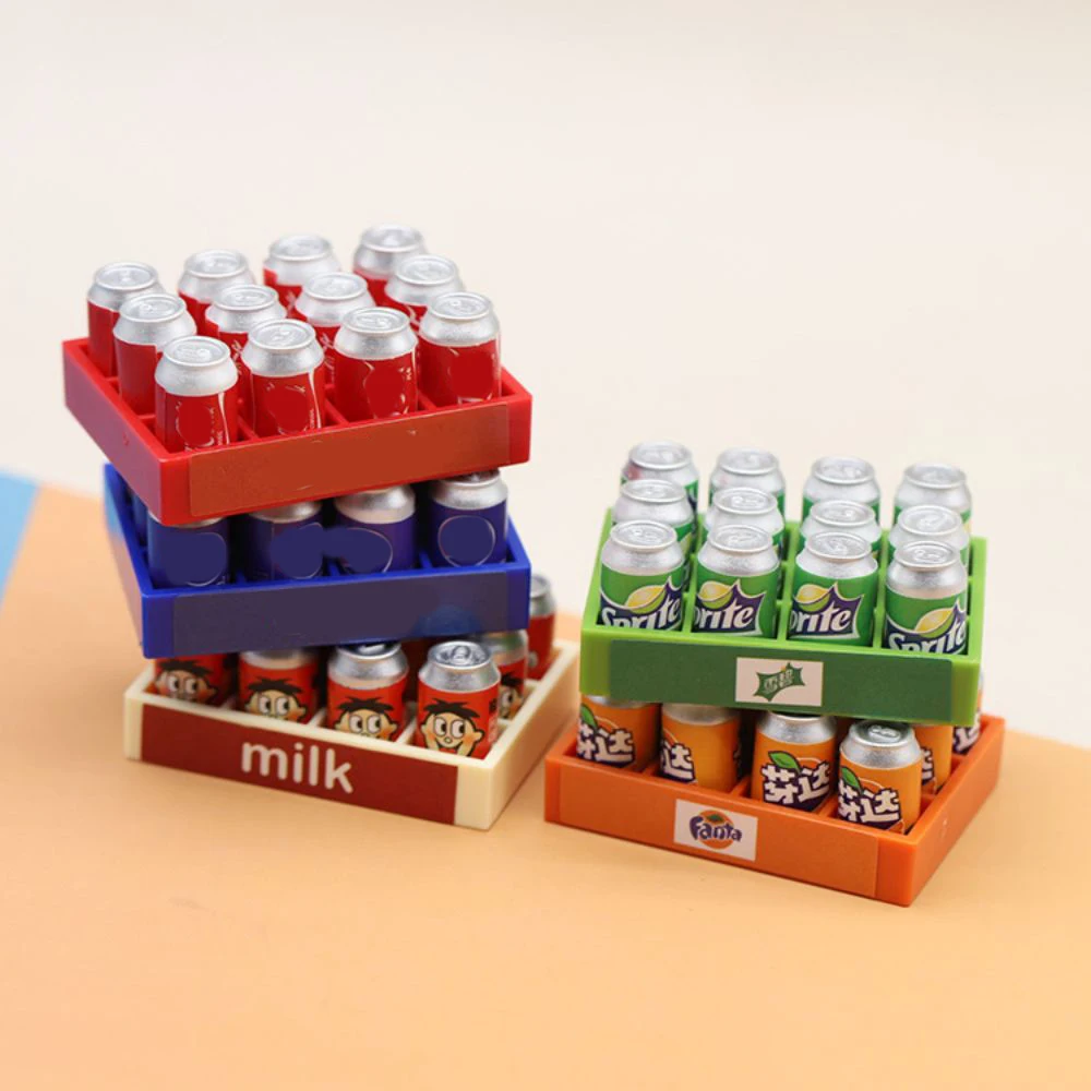 Miniature Furniture 1: 12 Scale Dollhouse Supermarket Drink Bottle Set Miniso Coffee Food Beverage Bottle Scene Model Girl Gift