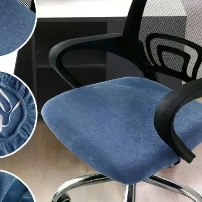 1Pc New Velvet Office Chair Cover Computer Swivel Seat Cover Modern Elastic Chair Slip Washable Slipcovers Removable Dust Cover