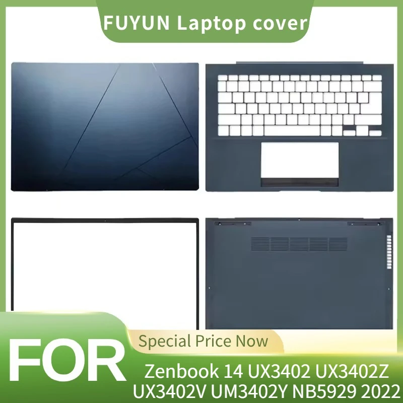 For ASUS Zenbook 14 UX3402 UX3402Z UX3402V UM3402Y NB5929 2022 LCD Back Cover Front Palmrest Bottom Case Non Touch